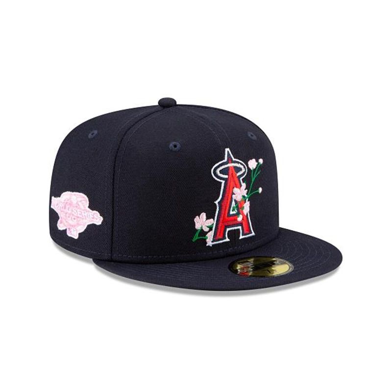 MLB Los Angeles Angels Side Patch Bloom 59Fifty Fitted (DPV8375) - Red New Era Caps